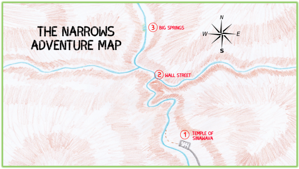 The Narrows Adventure Map - Zion - Epic Trip Adventures